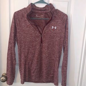 Red Marl Under Armour pullover. Size medium